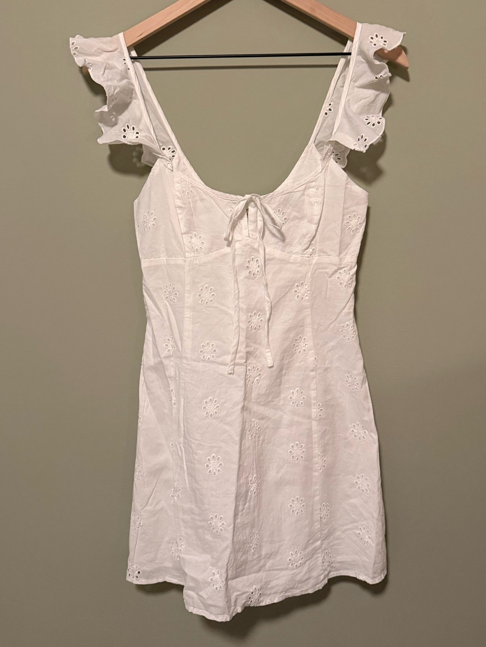 Princess Polly White Eyelet Ruffle Strap Dress | 4